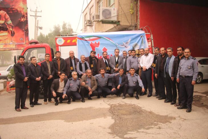 بزرگداشت شهدای آتش نشان حادثه پلاسکو، توسط سازمان آتش نشانی شهرداری مسجدسلیمان