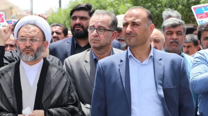 گزارش تصویری از حضور شهام سلیمانی شهردار و اعضای شورای اسلامی شهر مسجدسلیمان در راهپیمایی روز جهانی قدس
