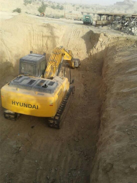 عملیات احداث مخزن بتنی ذخیره قیر توسط شهرداری مسجدسلیمان