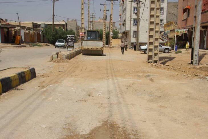 گزارش تصویری از زیرسازی روکش آسفالت منطقه نفتک جنب ایستگاه برق