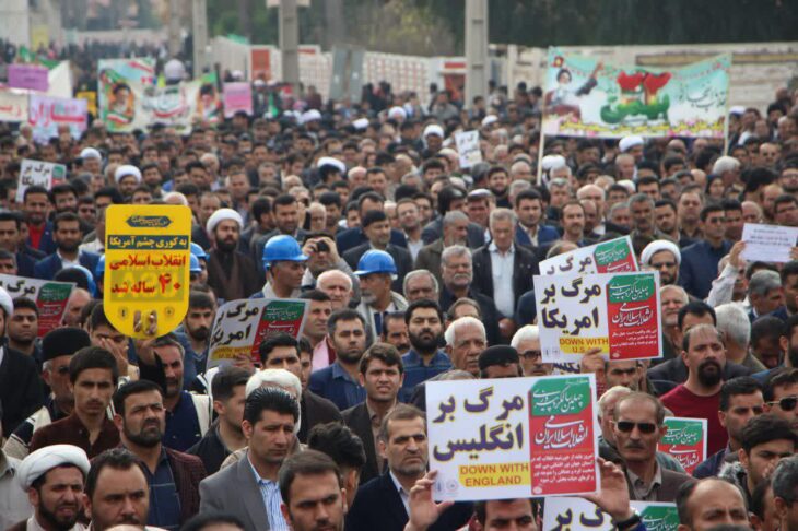 حضور شهردار و اعضای شورای اسلامی شهر مسجدسلیمان در در راهپیمایی تماشایی ۲۲ بهمن ۹۷