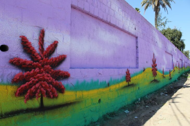 رنگ آمیزی بدنه های شهری (نقاشی دیواری) ریل وی توسط شهرداری مسجدسلیمان انجام شد