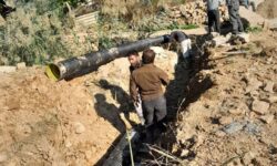 عملیات تکمیل کانال فاضلاب و ساخت حوضچه در منطقه چهاربیشه